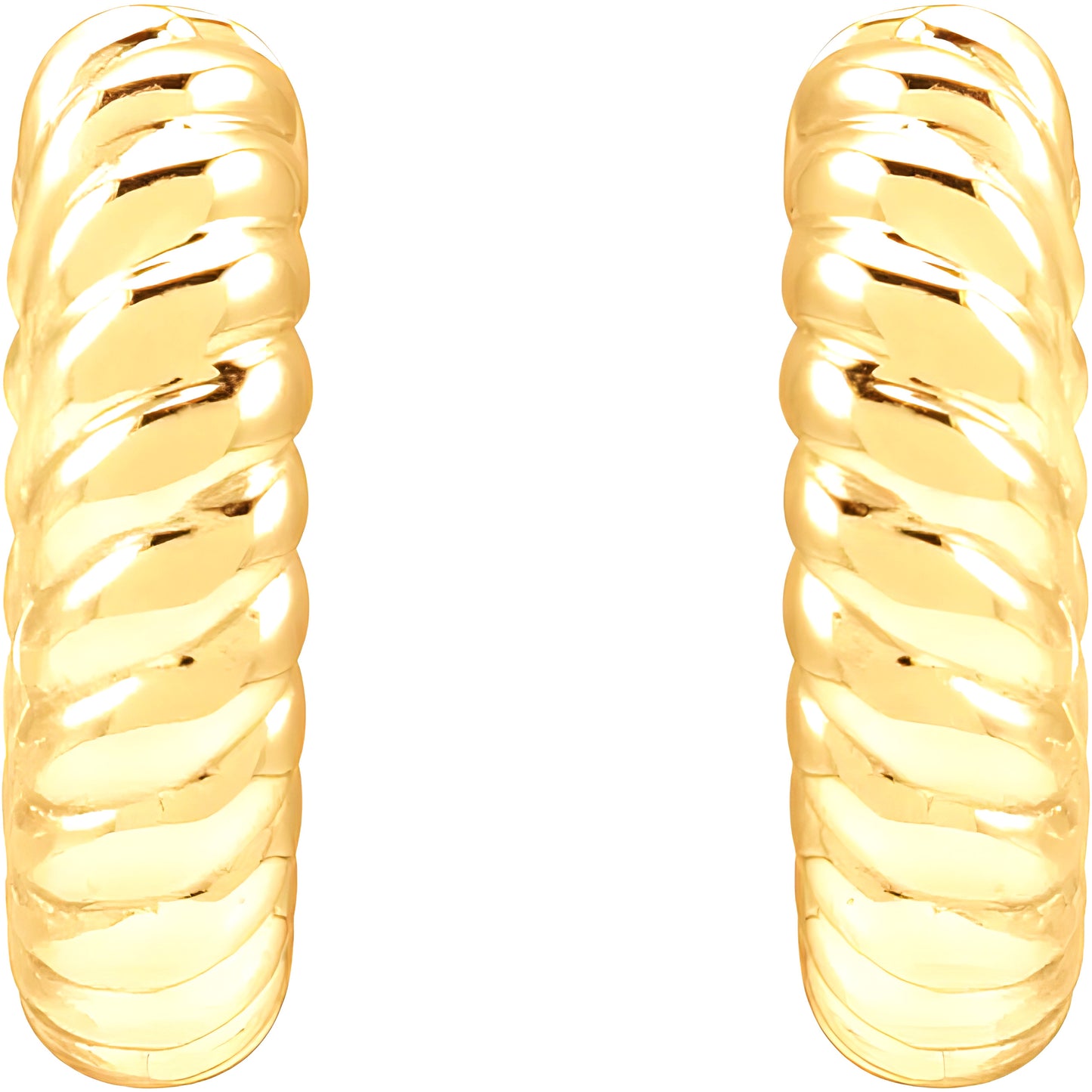 14k Hinged Rope Hoop Earrings