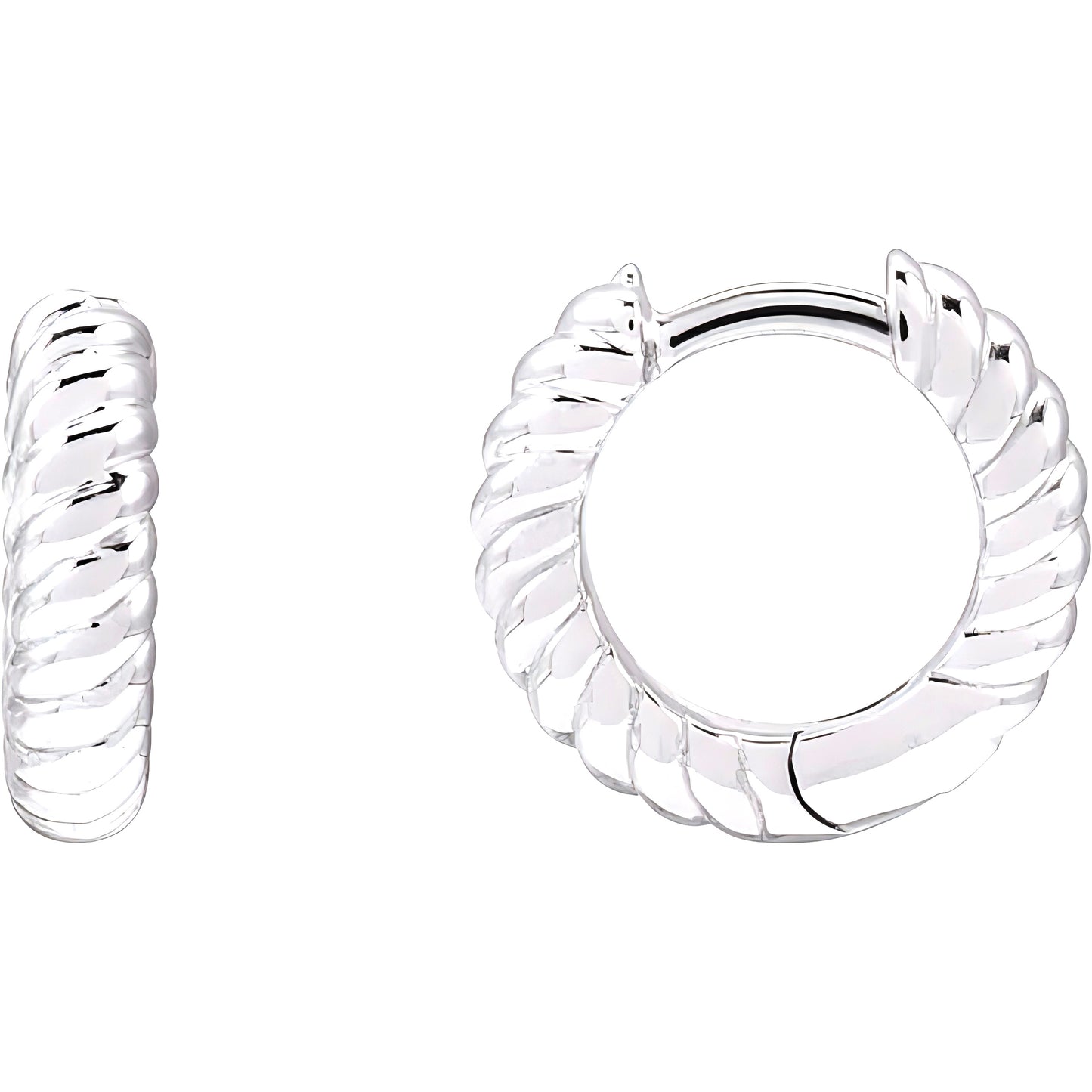 14k Hinged Rope Hoop Earrings