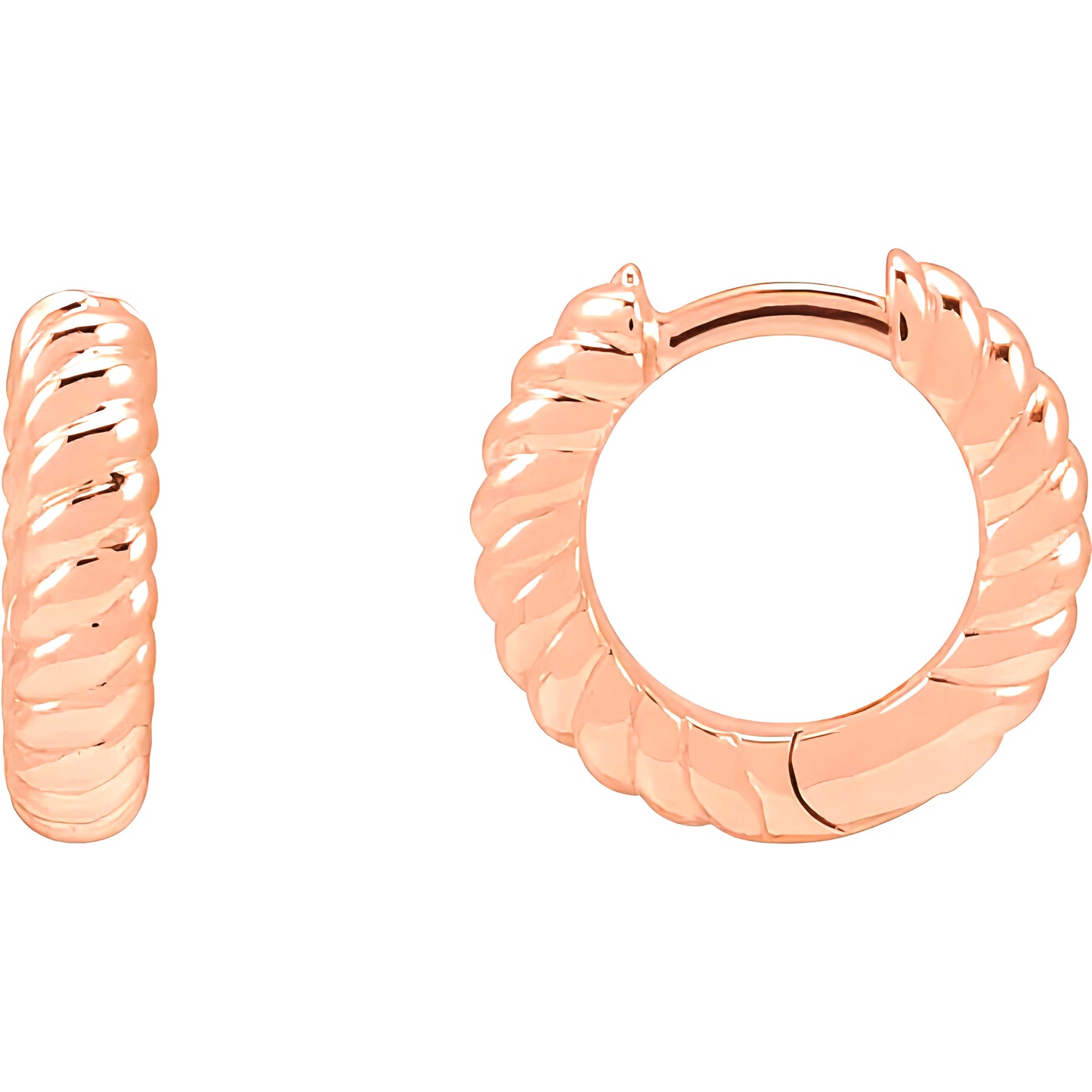 14k Hinged Rope Hoop Earrings
