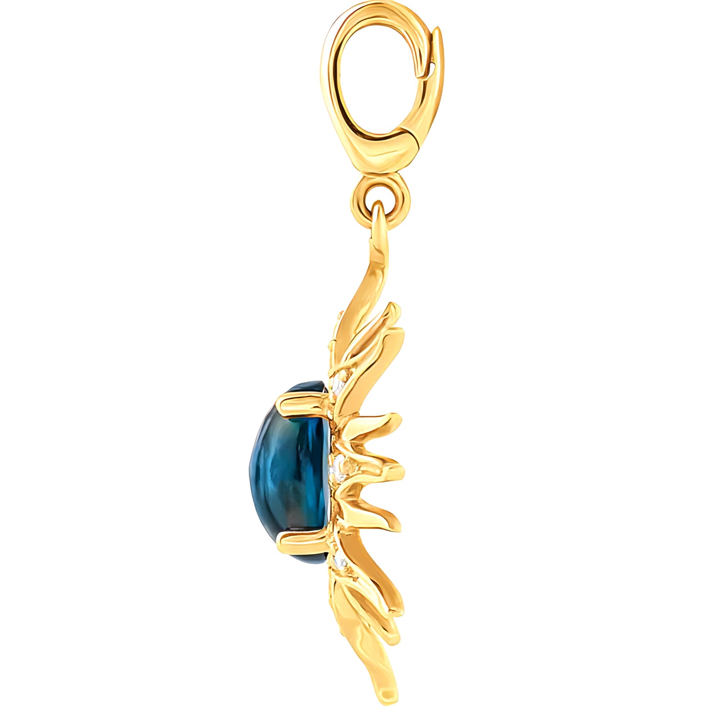 Natural London Blue Topaz & Diamond Sun Charm