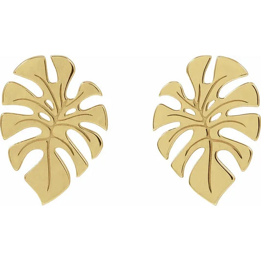 Island Heirloom Monstera Earrings