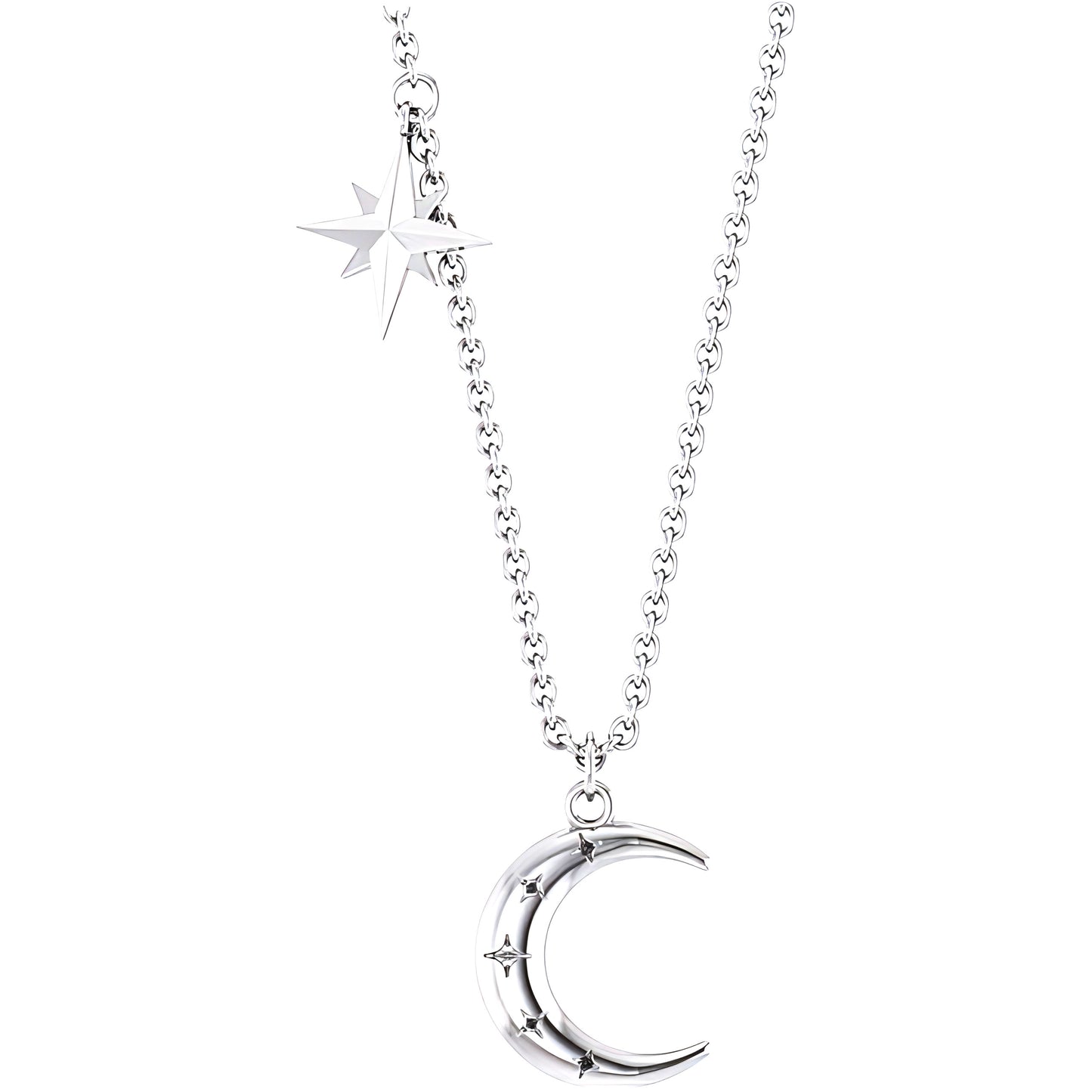 Crescent Moon & Star Necklace