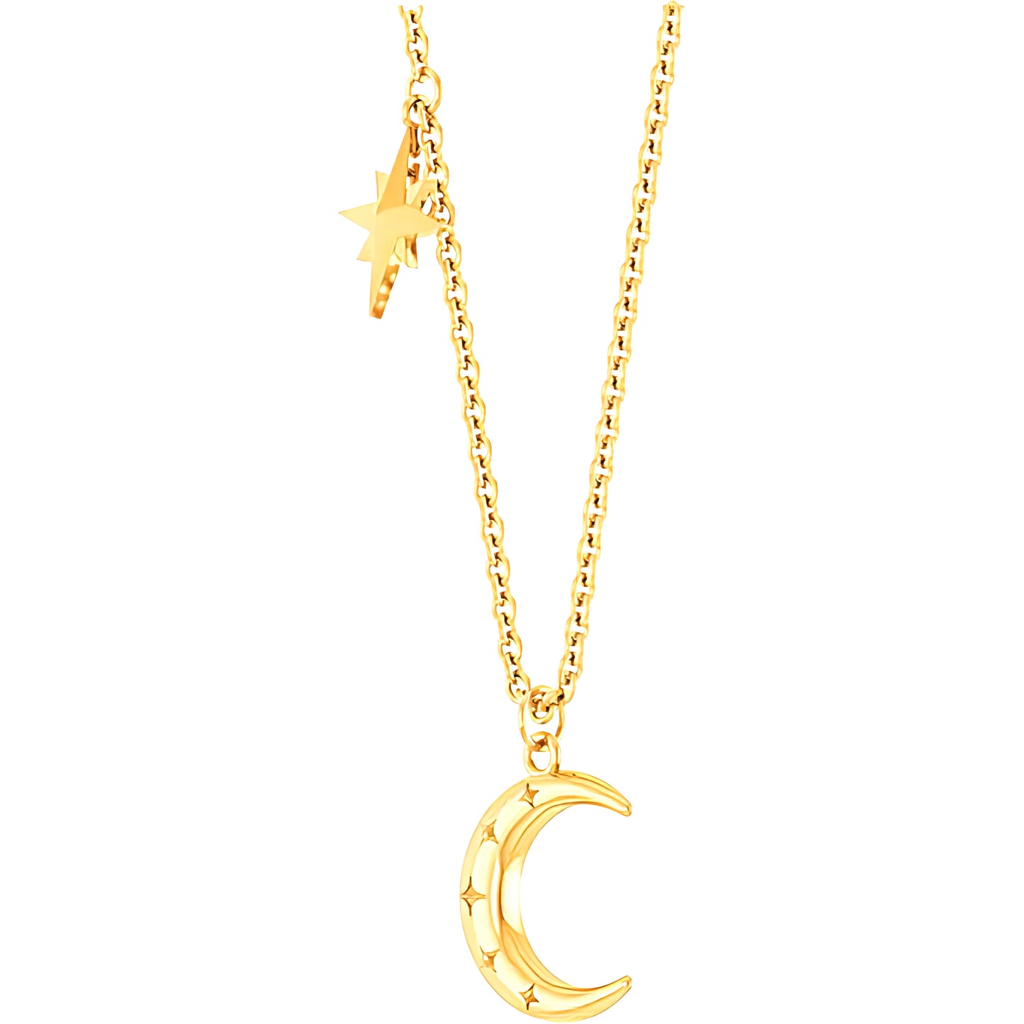 Crescent Moon & Star Necklace