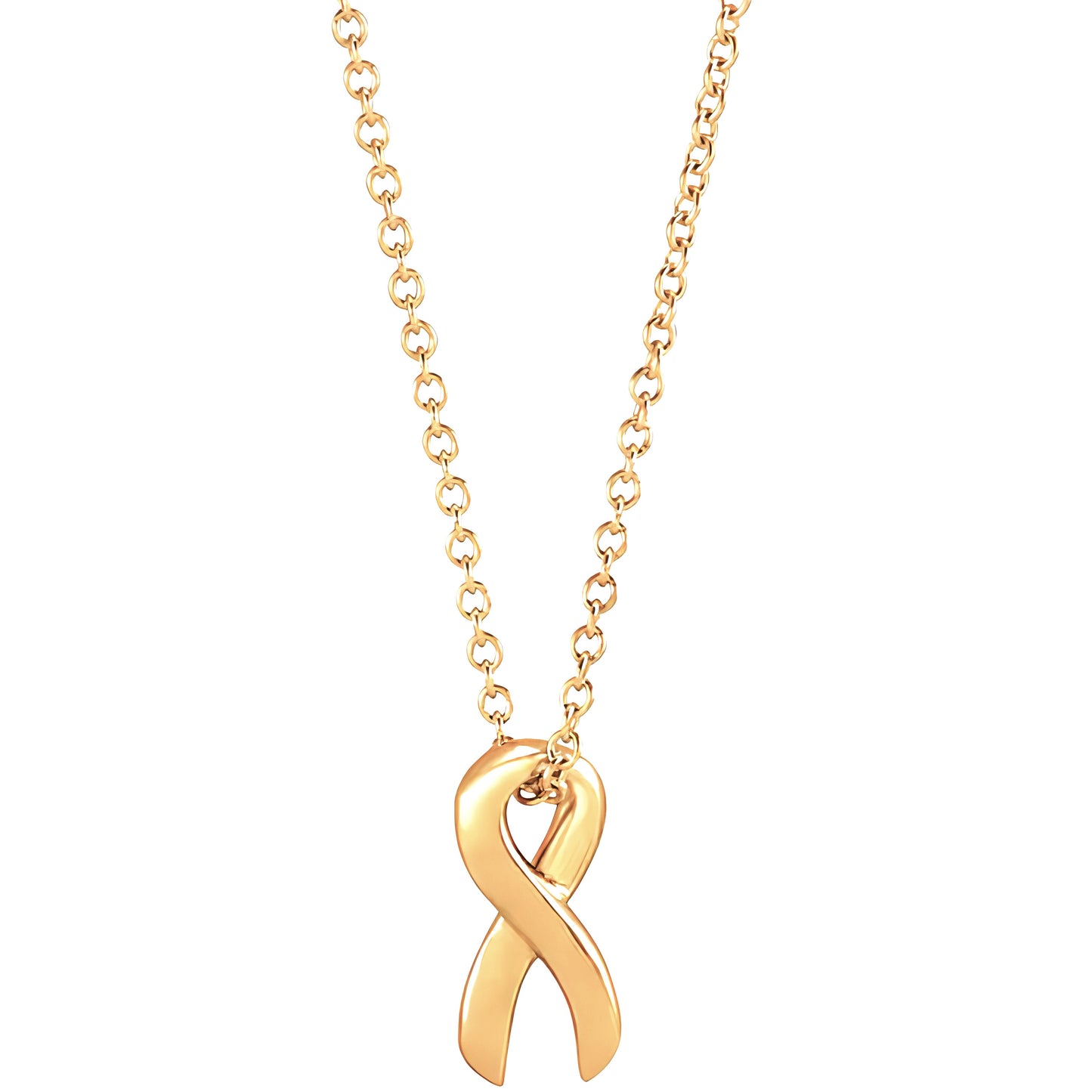 14k Breast Cancer Awareness Ribbon Necklace
