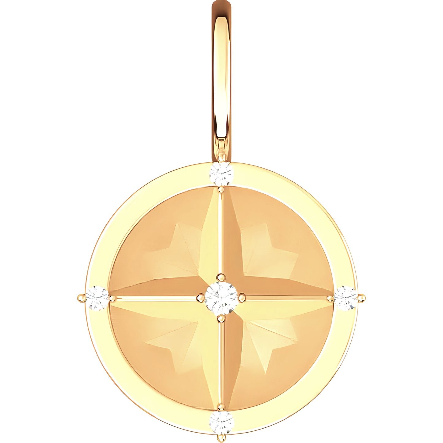 Compass Pendant with Diamonds