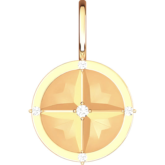 Compass Pendant with Diamonds