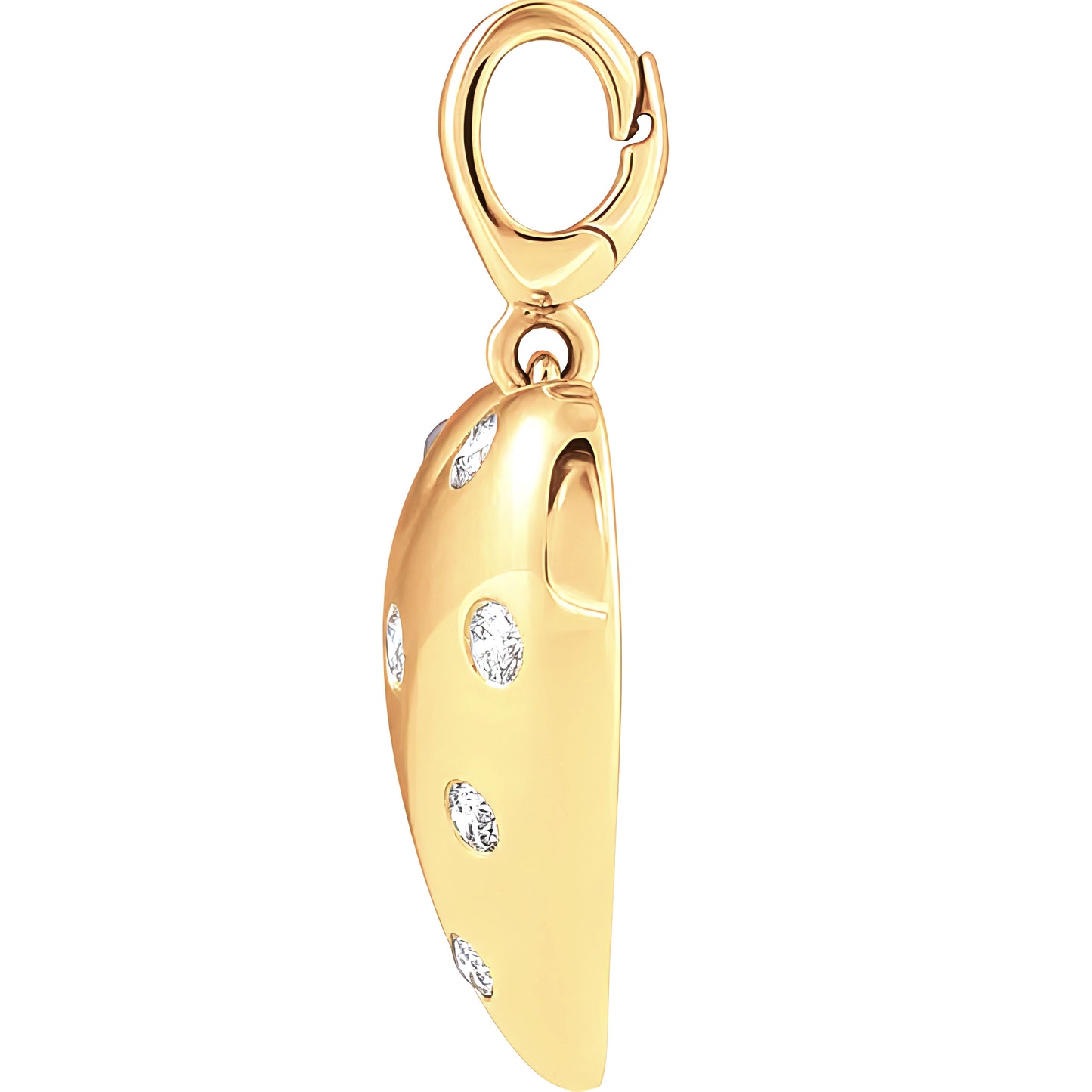 Puffy Heart Charm with Diamonds