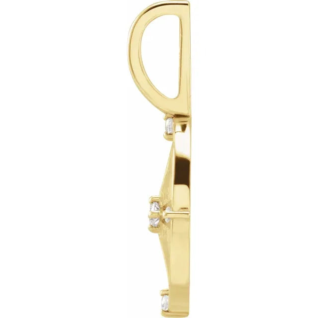Compass Pendant with Diamonds