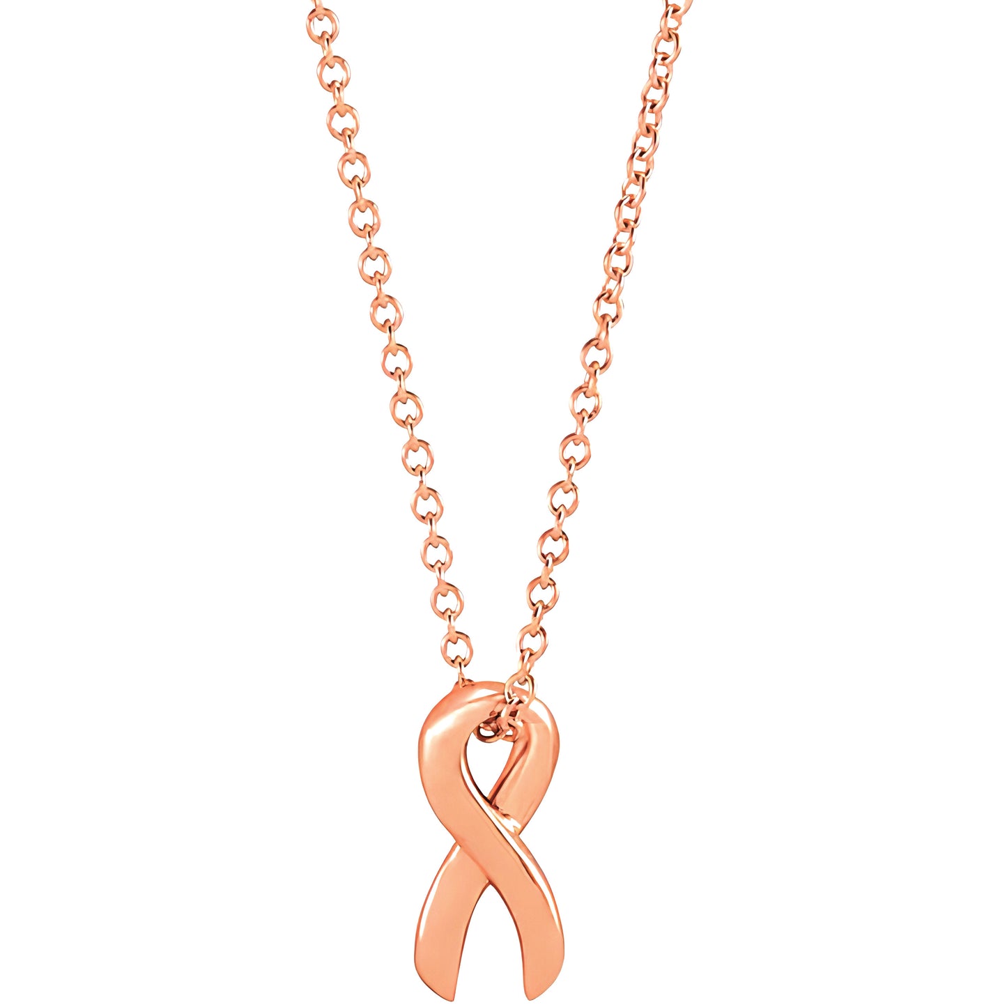 14k Breast Cancer Awareness Ribbon Necklace