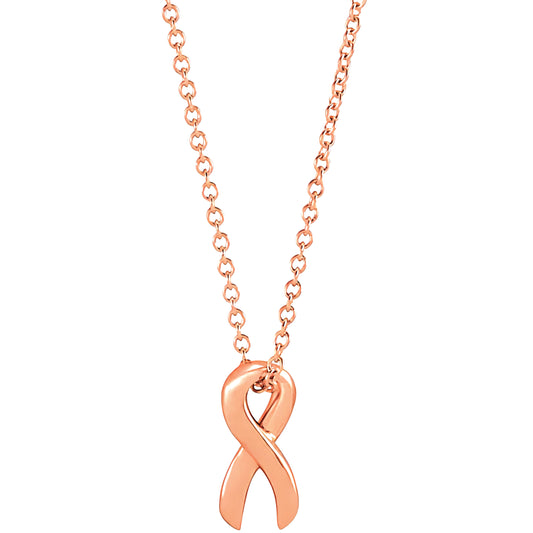14k Breast Cancer Awareness Ribbon Necklace