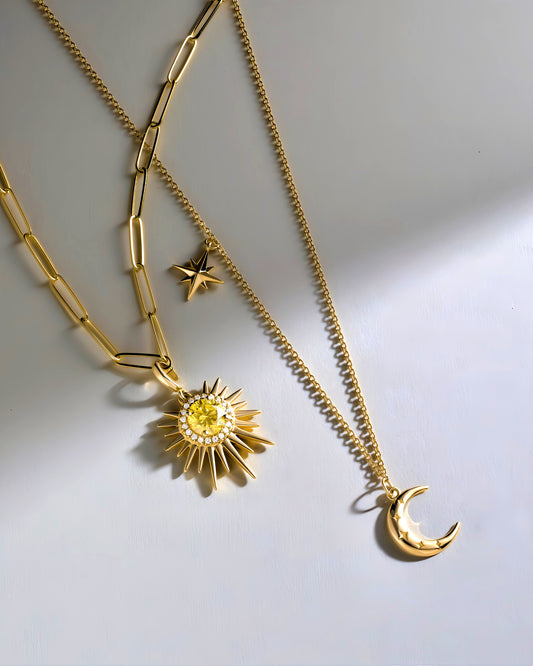 Crescent Moon & Star Necklace