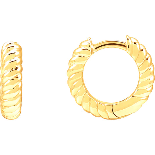 14k Hinged Rope Hoop Earrings
