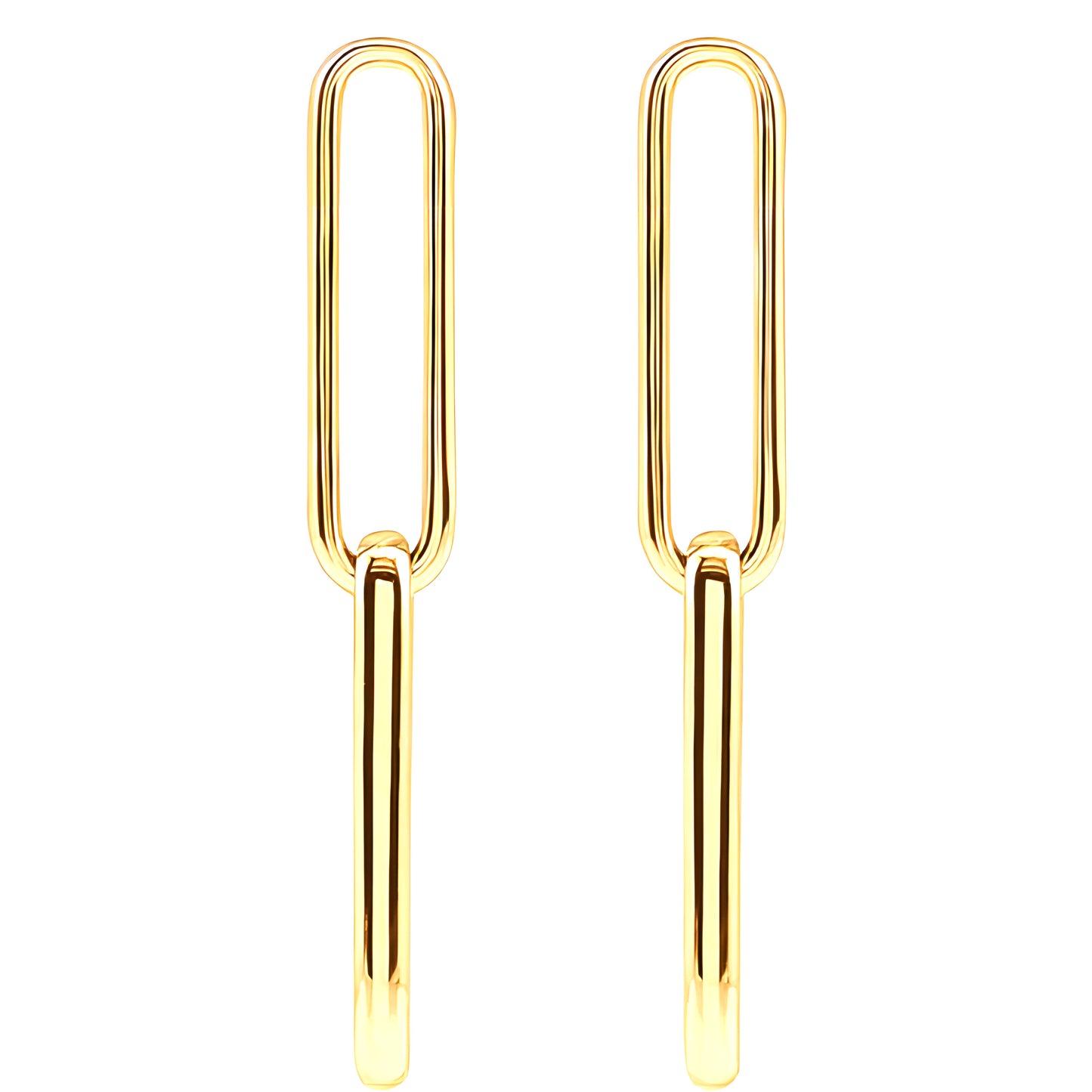 14k Yellow Gold Paperclip-Style Earrings