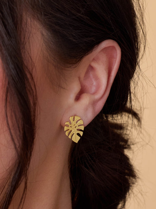 Island Heirloom Monstera Earrings